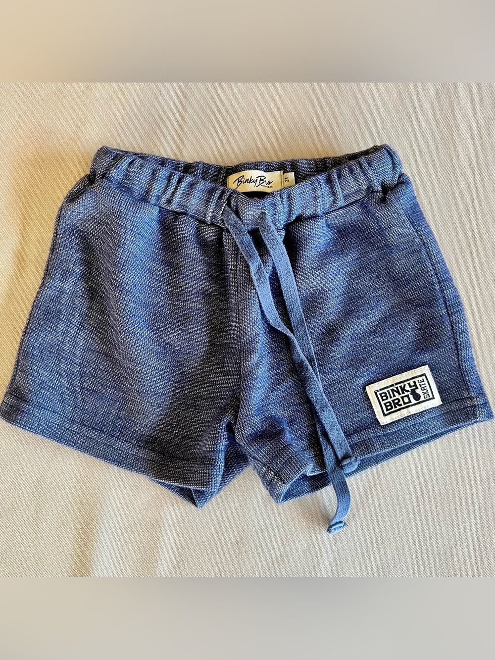 Binky Bro Blue Knit Drawstring Shorts | Size 2T